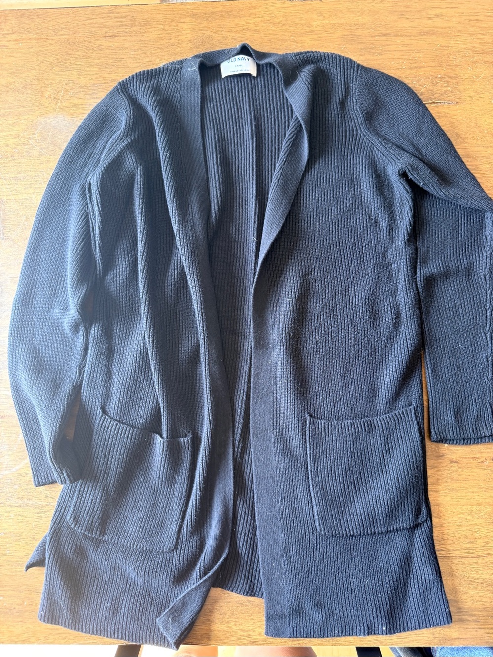 Old Navy Black Open-Front Knit Cardigan with Pockets